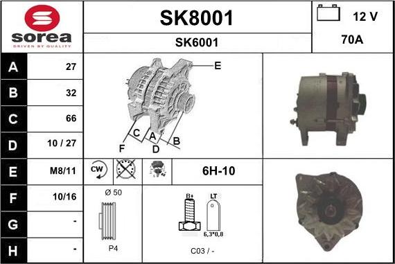 SNRA SK8001 - Генератор avtokuzovplus.com.ua