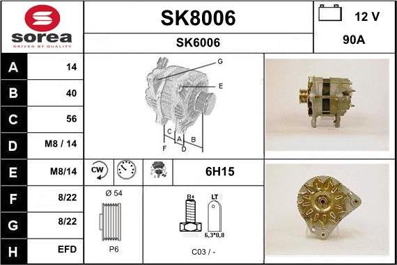 SNRA SK8006 - Генератор autocars.com.ua