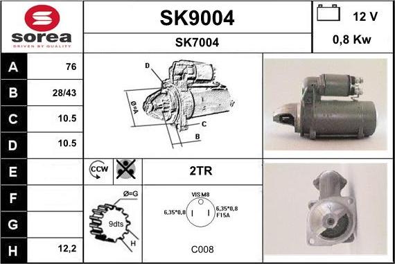 SNRA SK9004 - Стартер autodnr.net
