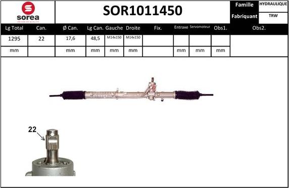 SNRA SOR1011450 - Рулевой механизм, рейка autodnr.net