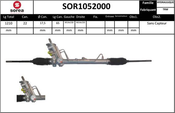 SNRA SOR1052000 - Рульовий механізм, рейка autocars.com.ua