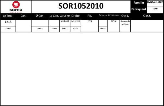 SNRA SOR1052010 - Рулевой механизм, рейка avtokuzovplus.com.ua