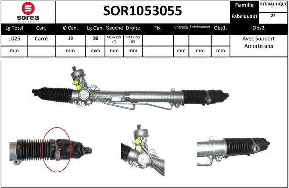 SNRA SOR1053055 - Рулевой механизм, рейка avtokuzovplus.com.ua