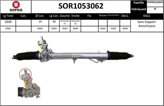 SNRA SOR1053062 - Рульовий механізм, рейка autocars.com.ua