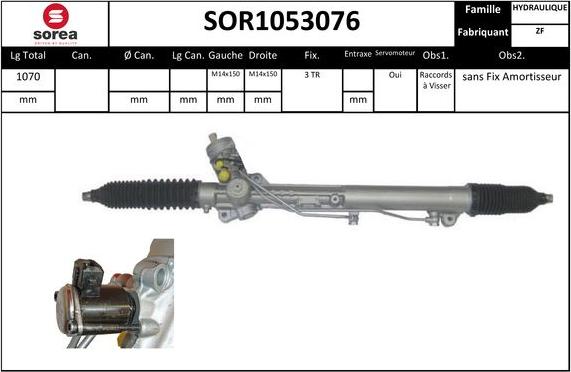 SNRA SOR1053076 - Рульовий механізм, рейка autocars.com.ua