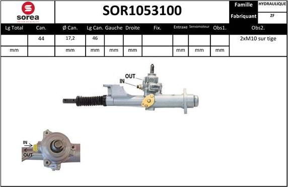 SNRA SOR1053100 - Рульовий механізм, рейка autocars.com.ua