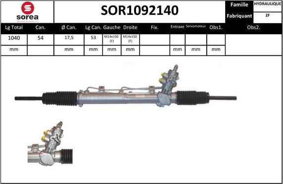 SNRA SOR1092140 - Рульовий механізм, рейка autocars.com.ua