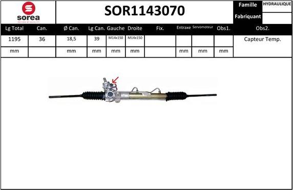 SNRA SOR1143070 - Рулевой механизм, рейка avtokuzovplus.com.ua