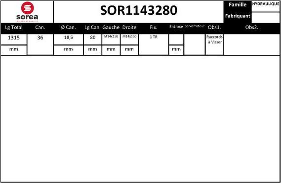 SNRA SOR1143280 - Рульовий механізм, рейка autocars.com.ua