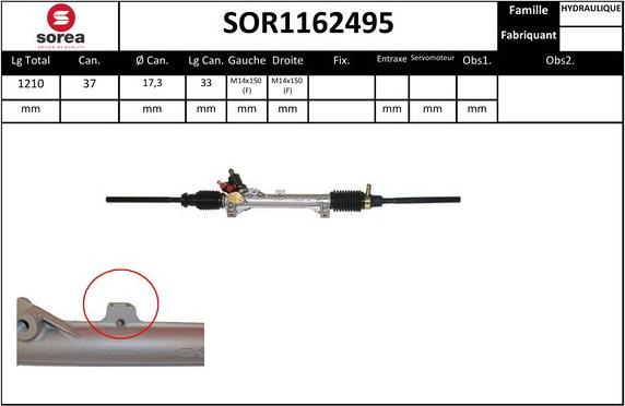 SNRA SOR1162495 - Рульовий механізм, рейка autocars.com.ua