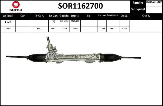 SNRA SOR1162700 - Рульовий механізм, рейка autocars.com.ua