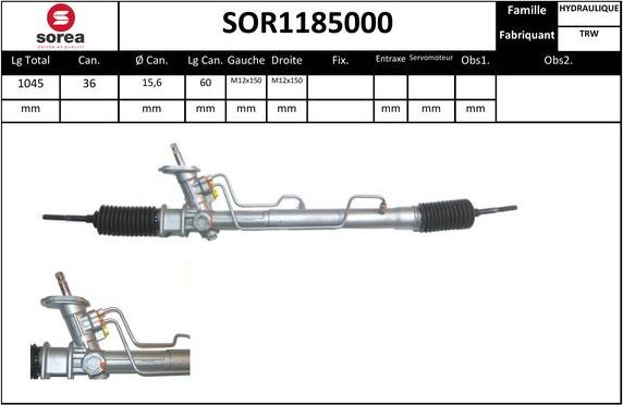 SNRA SOR1185000 - Рульовий механізм, рейка autocars.com.ua