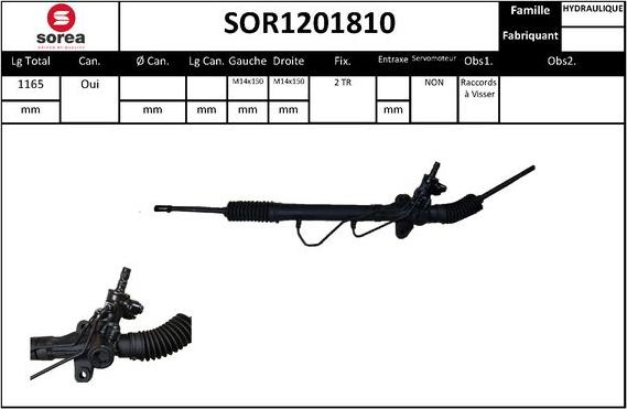 SNRA SOR1201810 - Рульовий механізм, рейка autocars.com.ua