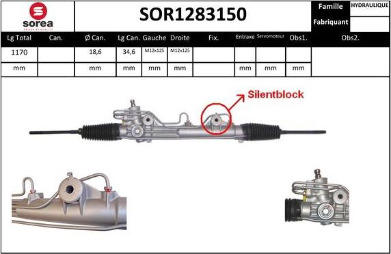 SNRA SOR1283150 - Рулевой механизм, рейка avtokuzovplus.com.ua