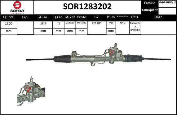 SNRA SOR1283202 - Рульовий механізм, рейка autocars.com.ua