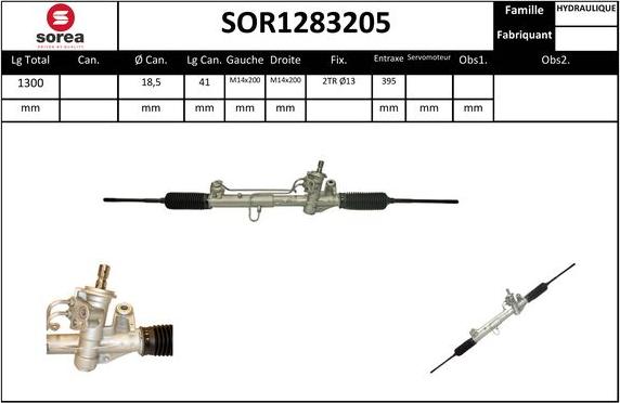 SNRA SOR1283205 - Рульовий механізм, рейка autocars.com.ua