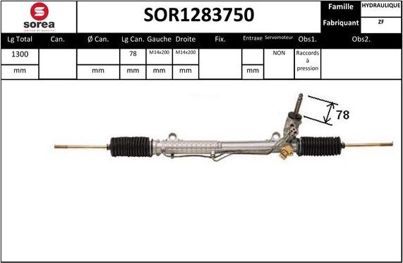 SNRA SOR1283750 - Рульовий механізм, рейка autocars.com.ua