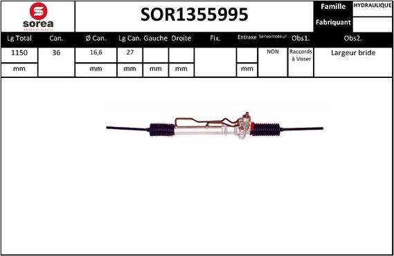 SNRA SOR1355995 - Рульовий механізм, рейка autocars.com.ua