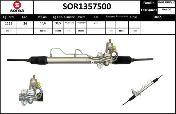 SNRA SOR1357500 - Рульовий механізм, рейка autocars.com.ua