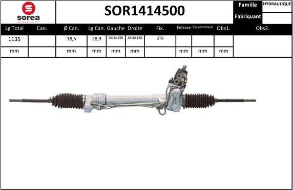 SNRA SOR1414500 - Рульовий механізм, рейка autocars.com.ua