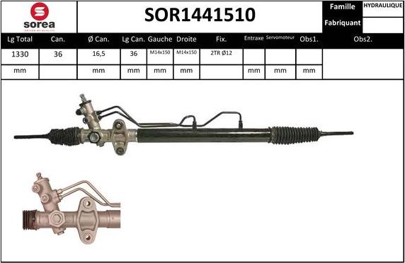 SNRA SOR1441510 - Рульовий механізм, рейка autocars.com.ua