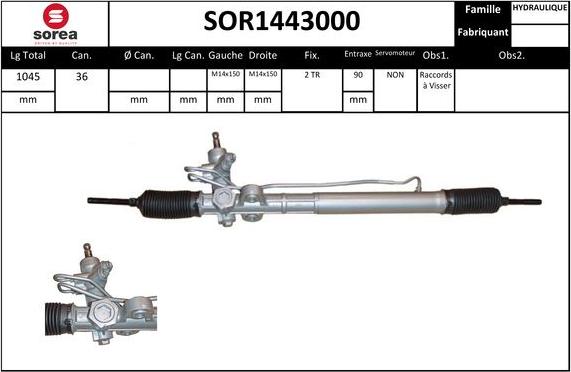 SNRA SOR1443000 - Рульовий механізм, рейка autocars.com.ua