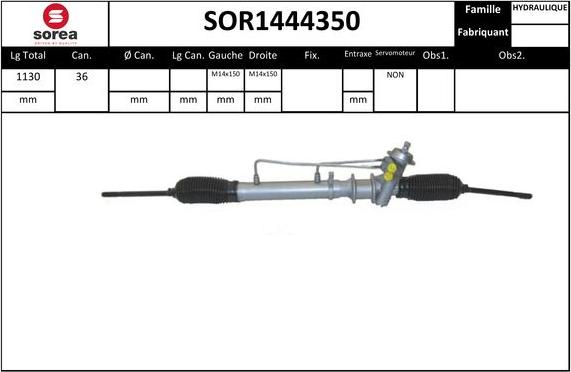 SNRA SOR1444350 - Рульовий механізм, рейка autocars.com.ua
