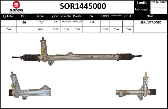 SNRA SOR1445000 - Рулевой механизм, рейка avtokuzovplus.com.ua