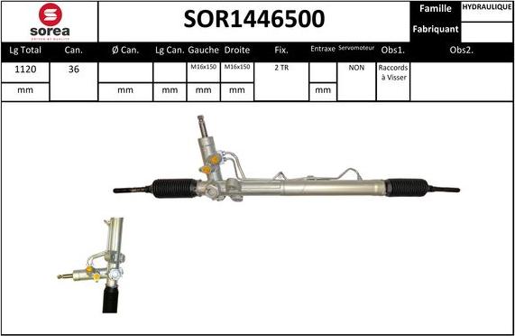 SNRA SOR1446500 - Рульовий механізм, рейка autocars.com.ua