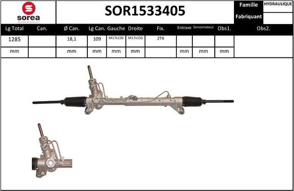 SNRA SOR1533405 - Рульовий механізм, рейка autocars.com.ua