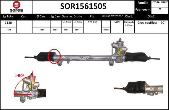SNRA SOR1561505 - Рульовий механізм, рейка autocars.com.ua