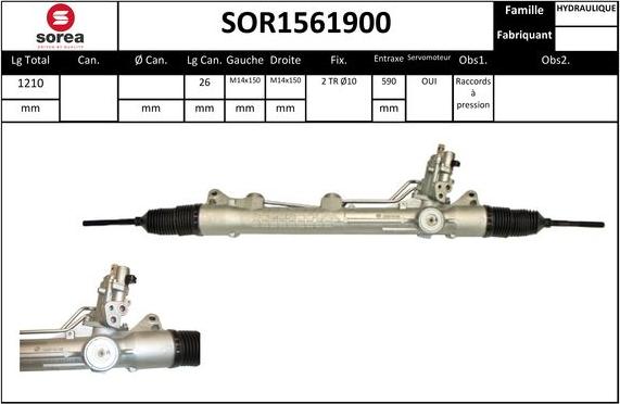SNRA SOR1561900 - Рульовий механізм, рейка autocars.com.ua