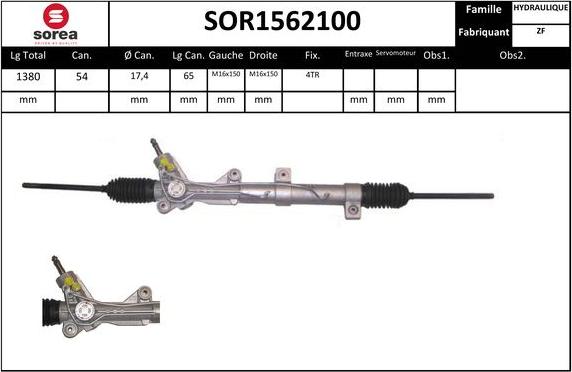 SNRA SOR1562100 - Рулевой механизм, рейка avtokuzovplus.com.ua