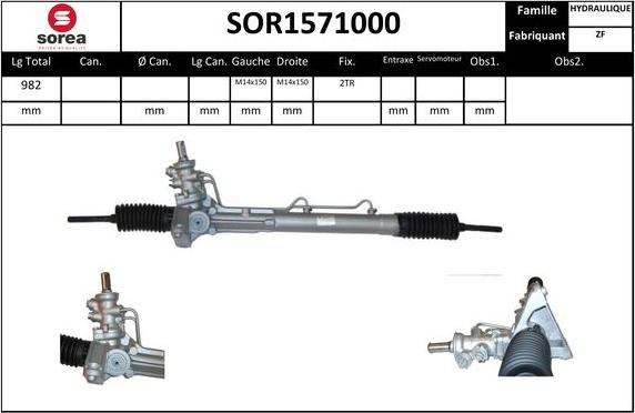 SNRA SOR1571000 - Рульовий механізм, рейка autocars.com.ua