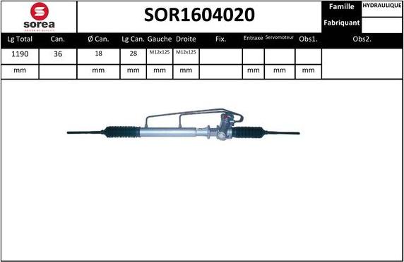 SNRA SOR1604020 - Рульовий механізм, рейка autocars.com.ua