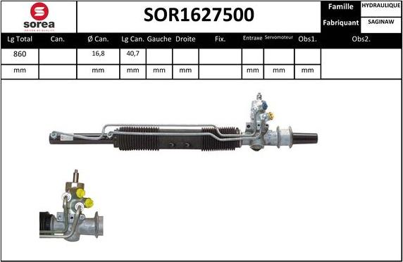 SNRA SOR1627500 - Рульовий механізм, рейка autocars.com.ua