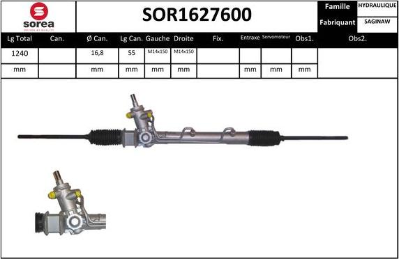 SNRA SOR1627600 - Рульовий механізм, рейка autocars.com.ua