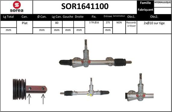 SNRA SOR1641100 - Рульовий механізм, рейка autocars.com.ua