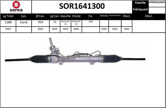 SNRA SOR1641300 - Рульовий механізм, рейка autocars.com.ua