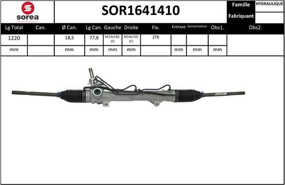 SNRA SOR1641410 - Рулевой механизм, рейка avtokuzovplus.com.ua