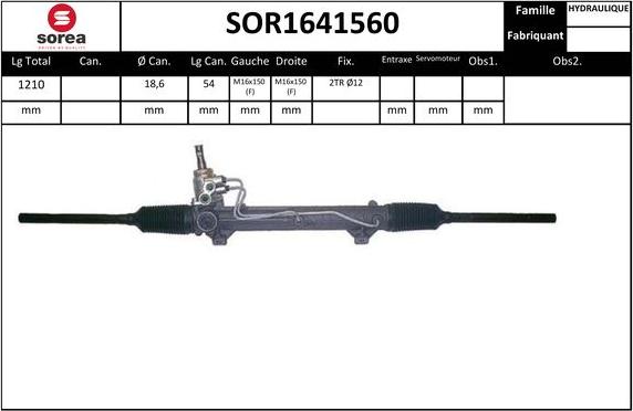 SNRA SOR1641560 - Рульовий механізм, рейка autocars.com.ua