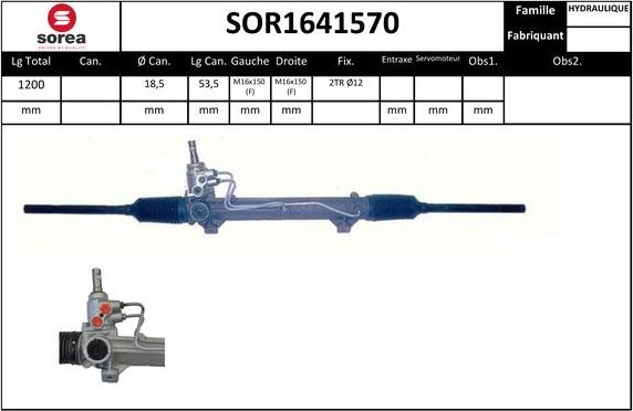 SNRA SOR1641570 - Рульовий механізм, рейка autocars.com.ua