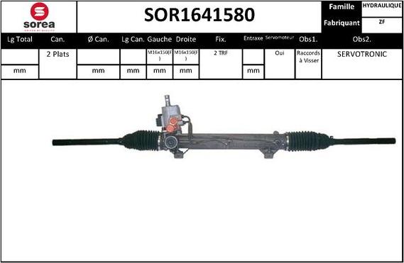 SNRA SOR1641580 - Рульовий механізм, рейка autocars.com.ua