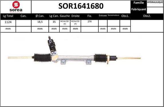 SNRA SOR1641680 - Рульовий механізм, рейка autocars.com.ua