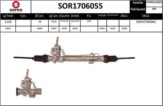 SNRA SOR1706055 - Рулевой механизм, рейка avtokuzovplus.com.ua