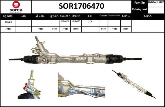 SNRA SOR1706470 - Рульовий механізм, рейка autocars.com.ua