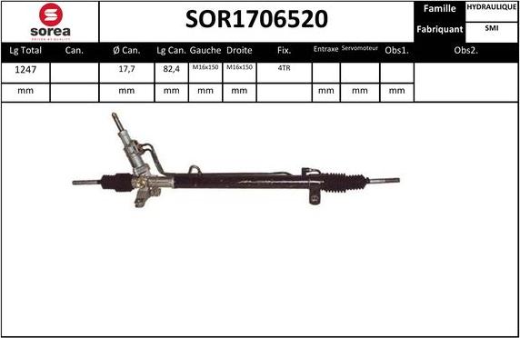 SNRA SOR1706520 - Рульовий механізм, рейка autocars.com.ua