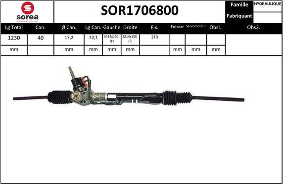 SNRA SOR1706800 - Рульовий механізм, рейка autocars.com.ua