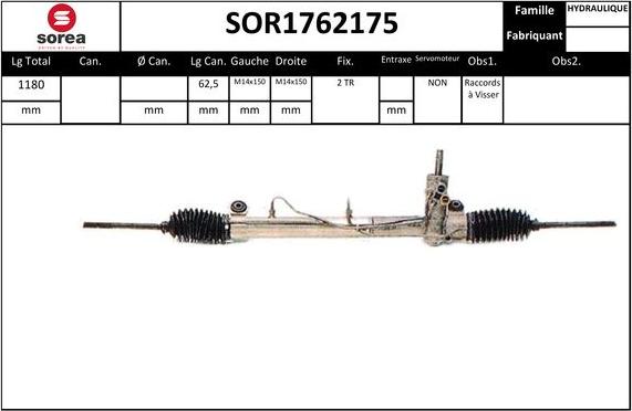 SNRA SOR1762175 - Рулевой механизм, рейка avtokuzovplus.com.ua