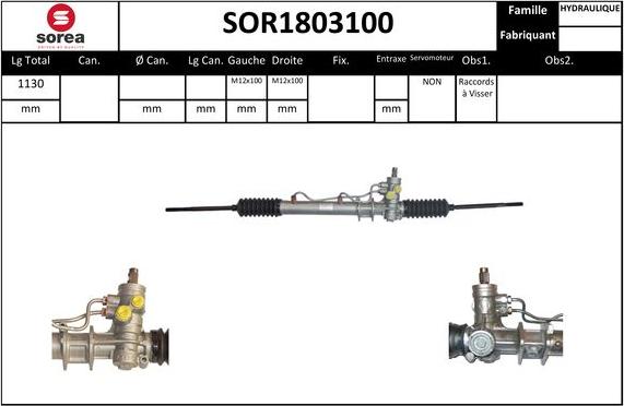 SNRA SOR1803100 - Рульовий механізм, рейка autocars.com.ua